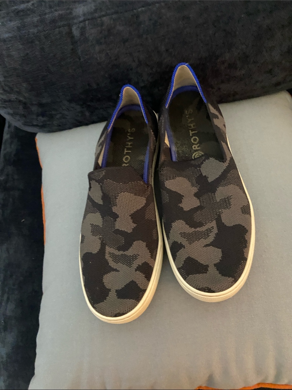 Rothy's Women’s Loafers in Black and Gray Camo. Size 8.5